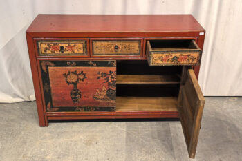 Mobile tibet dipinto a mano 2 ante 3 cassetti (127x40x85) - immagine 2