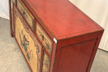 Mobile tibet dipinto a mano 2 ante 3 cassetti (127x40x85) - immagine 4