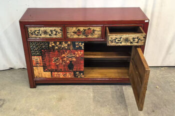 Mobile tibet floreale 2 ante 3 cassetti (127x40x85) - immagine 2