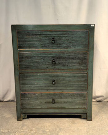 Cassettiera tibetana 4 cassetti verde (88x45x110)