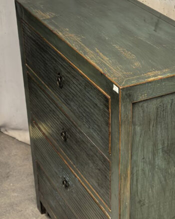 Cassettiera tibetana 4 cassetti verde (88x45x110) - immagine 4