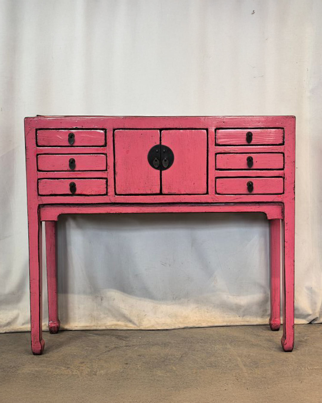 H3-34-1 Consolle tibetana rosa (94x25x85) - immagine 1