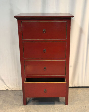 Cassettiera tibetana 4 cassetti rossa (75x40x135) - immagine 2