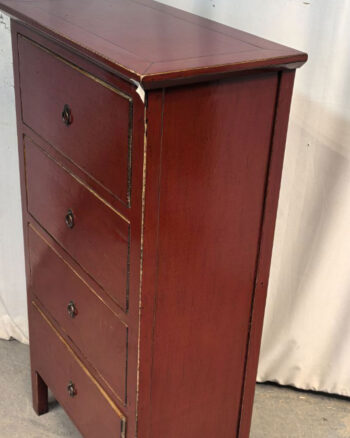 Cassettiera tibetana 4 cassetti rossa (75x40x135) - immagine 4