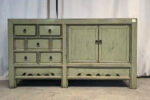 Mobile tibetano consolle grigio-verde (150x40x82)