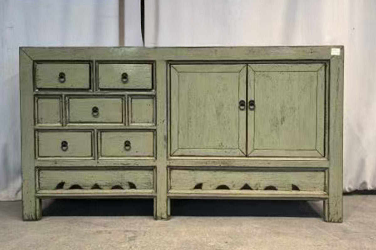 H7-16-2 Mobile tibetano consolle grigio-verde (150x40x82) - immagine 1