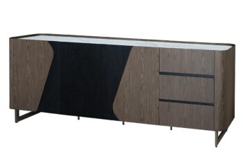 Credenza Luxor con piano in ceramica bianca