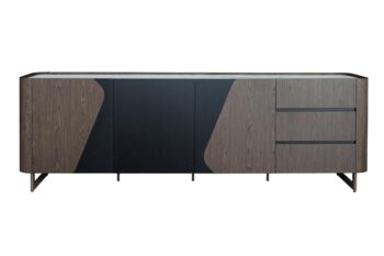 Credenza Luxor con piano in ceramica bianca