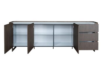 Credenza Luxor con piano in ceramica bianca