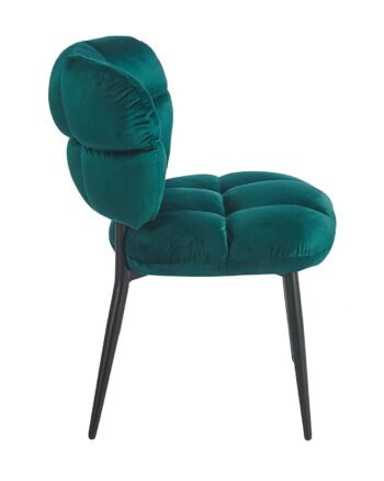 Glamour sedia imbottita in velluto verde petrolio - immagine 4