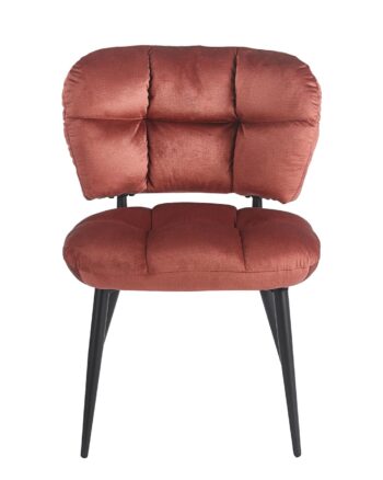Sedia Glamour velluto terracotta