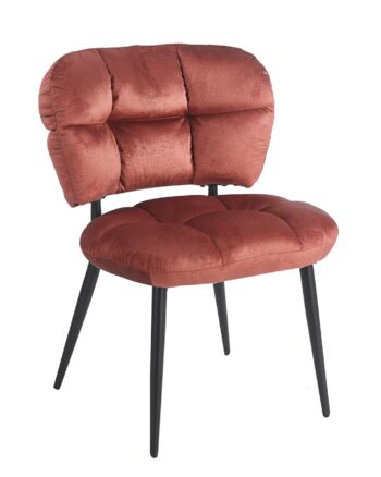 Sedia Glamour velluto terracotta