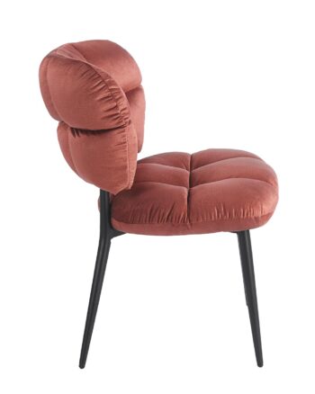 Sedia Glamour velluto terracotta