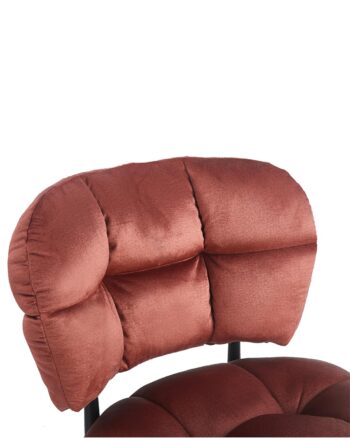 Sedia Glamour velluto terracotta